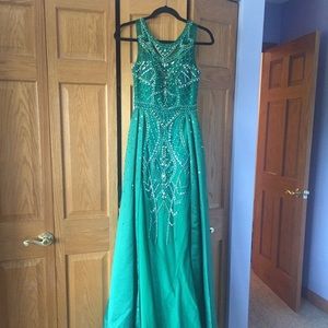 Rachel Allan Emerald Dress size 2/4